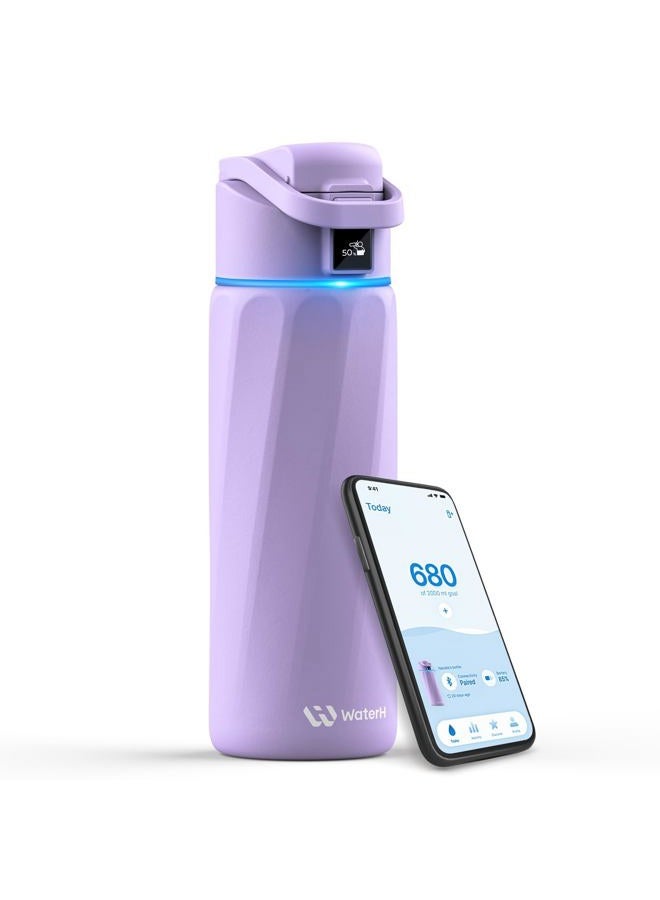 WaterH BOOST - زجاجة ماء ذكية سعة 710 مل مع تذكير بالترطيب وتتبع – معزولة بالفراغ من الفولاذ المقاوم للصدأ، خالية من BPA، بفم واسع - Image 1